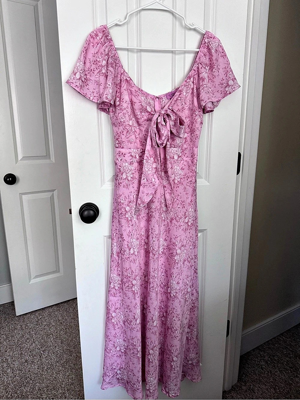mi ami Floral Maxi Dress in Pink Size Small